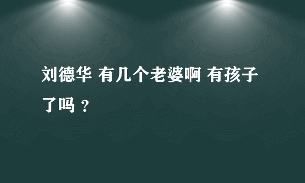 刘德华 有几个老婆啊 有孩子了吗 ？