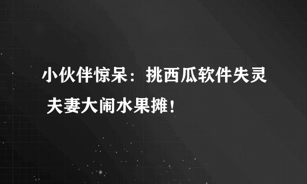 小伙伴惊呆：挑西瓜软件失灵 夫妻大闹水果摊！