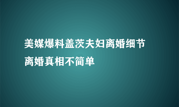 美媒爆料盖茨夫妇离婚细节 离婚真相不简单