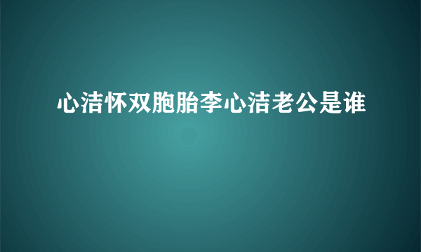 心洁怀双胞胎李心洁老公是谁