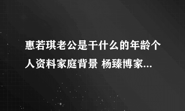 惠若琪老公是干什么的年龄个人资料家庭背景 杨臻博家世父母简介