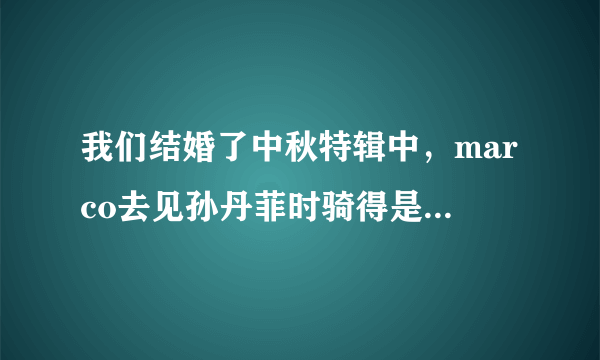 我们结婚了中秋特辑中，marco去见孙丹菲时骑得是什么东西？就是图片上的东东。