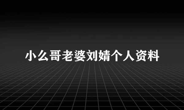 小么哥老婆刘婧个人资料