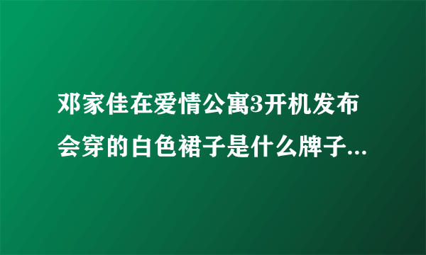 邓家佳在爱情公寓3开机发布会穿的白色裙子是什么牌子啊？在哪可以买到？谢娜微博里好像也穿了同一款