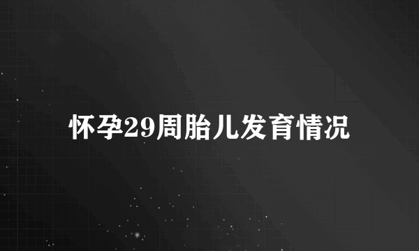 怀孕29周胎儿发育情况