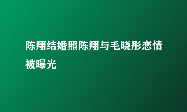 陈翔结婚照陈翔与毛晓彤恋情被曝光