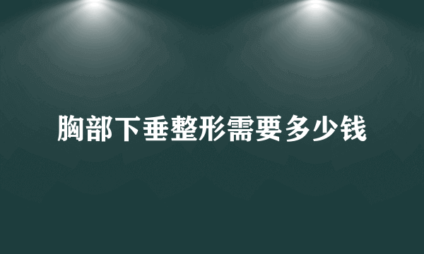 胸部下垂整形需要多少钱