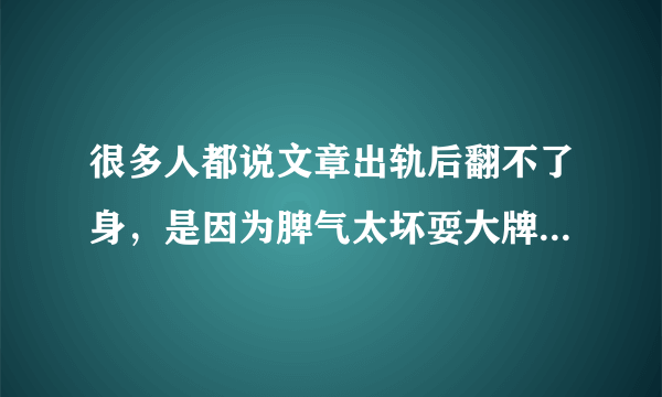 很多人都说文章出轨后翻不了身，是因为脾气太坏耍大牌得罪人太多，那为什么姚笛也迟迟无法翻身？