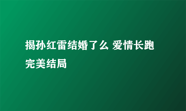 揭孙红雷结婚了么 爱情长跑完美结局