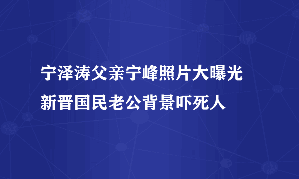 宁泽涛父亲宁峰照片大曝光 新晋国民老公背景吓死人