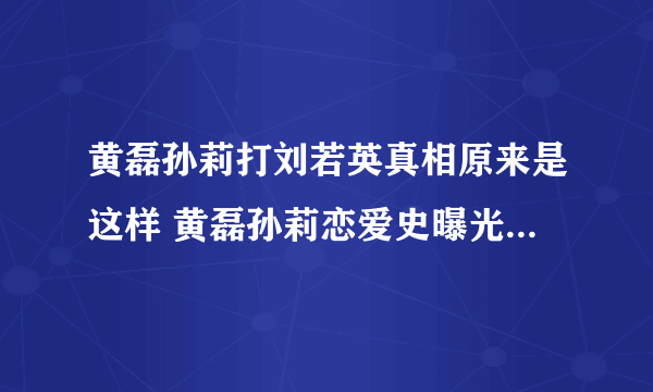 黄磊孙莉打刘若英真相原来是这样 黄磊孙莉恋爱史曝光_飞外网