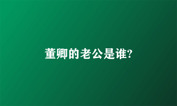 董卿的老公是谁?