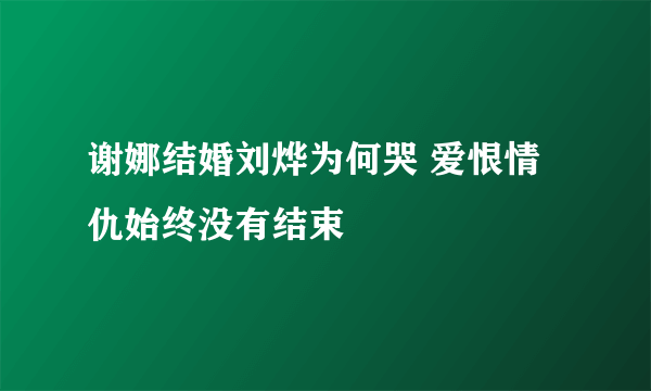 谢娜结婚刘烨为何哭 爱恨情仇始终没有结束