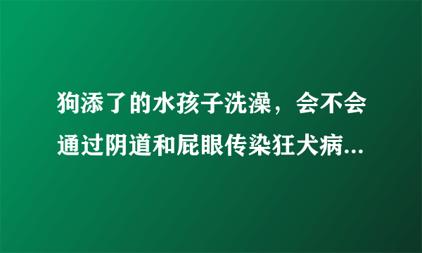 狗添了的水孩子洗澡，会不会通过阴道和屁眼传染狂犬病...