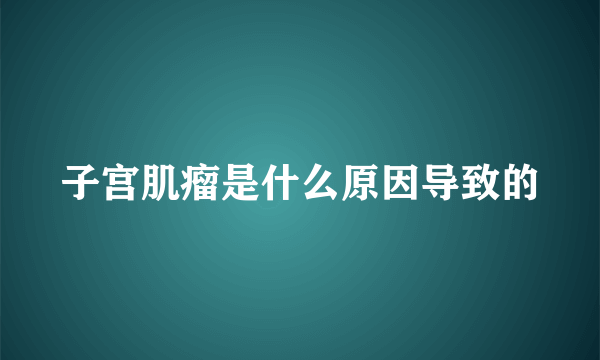 子宫肌瘤是什么原因导致的