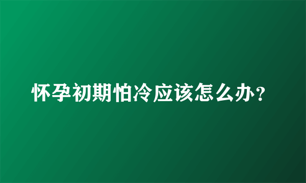 怀孕初期怕冷应该怎么办？