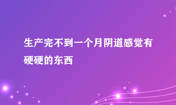 生产完不到一个月阴道感觉有硬硬的东西