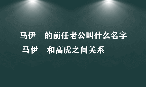 马伊琍的前任老公叫什么名字 马伊琍和高虎之间关系