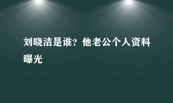 刘晓洁是谁？他老公个人资料曝光