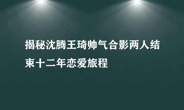 揭秘沈腾王琦帅气合影两人结束十二年恋爱旅程