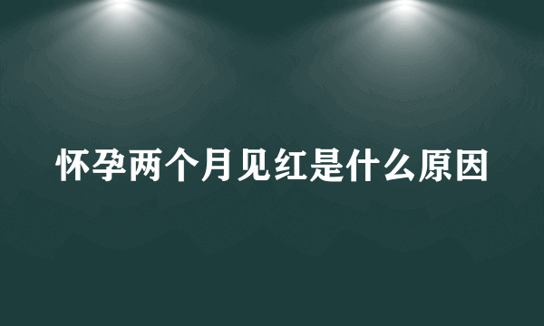 怀孕两个月见红是什么原因