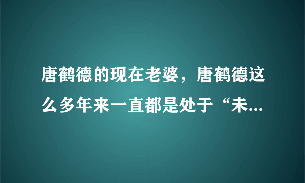 唐鹤德的现在老婆，唐鹤德这么多年来一直都是处于“未婚”状态-飞外网