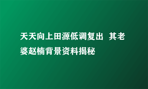 天天向上田源低调复出  其老婆赵楠背景资料揭秘