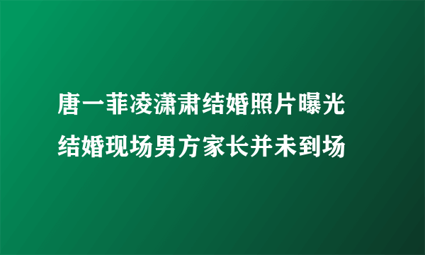 唐一菲凌潇肃结婚照片曝光 结婚现场男方家长并未到场