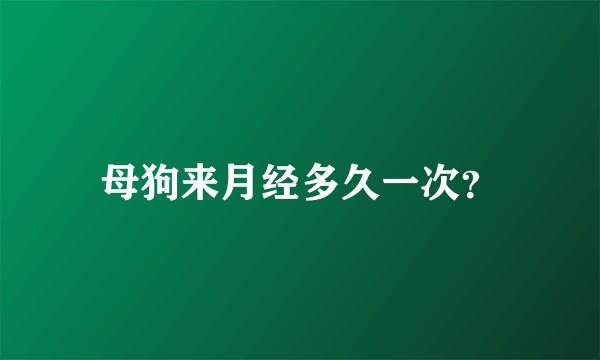 母狗来月经多久一次？