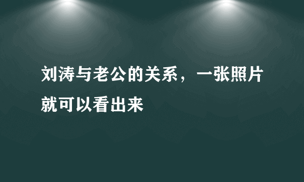 刘涛与老公的关系，一张照片就可以看出来