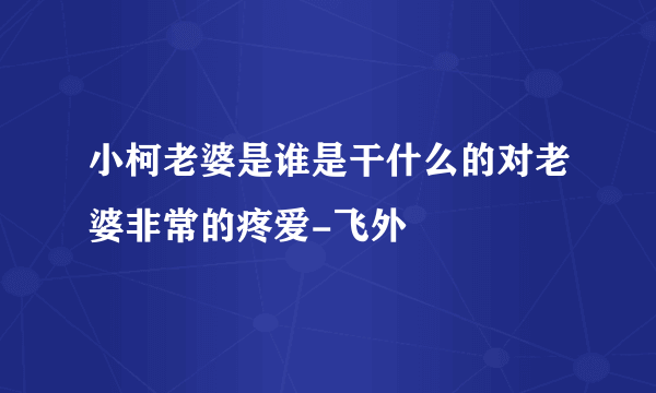 小柯老婆是谁是干什么的对老婆非常的疼爱-飞外