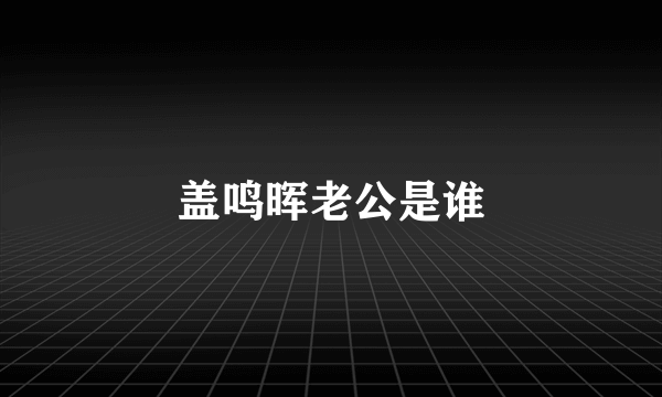 盖鸣晖老公是谁