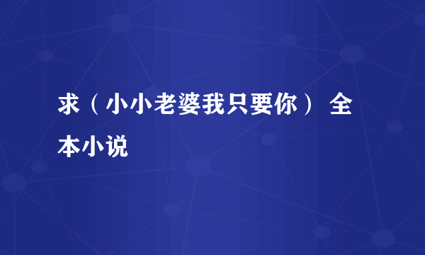 求（小小老婆我只要你） 全本小说