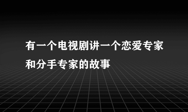 有一个电视剧讲一个恋爱专家和分手专家的故事