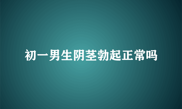 初一男生阴茎勃起正常吗