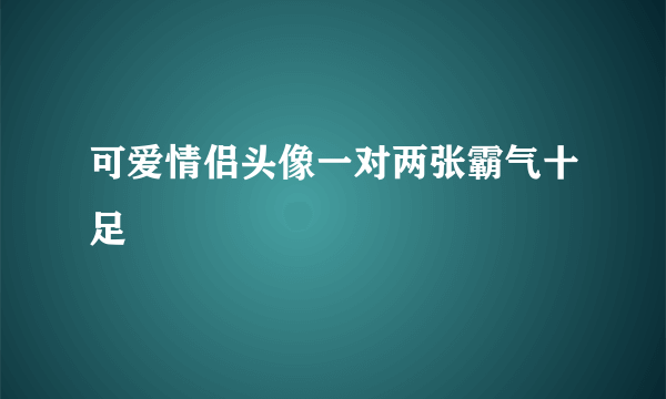 可爱情侣头像一对两张霸气十足