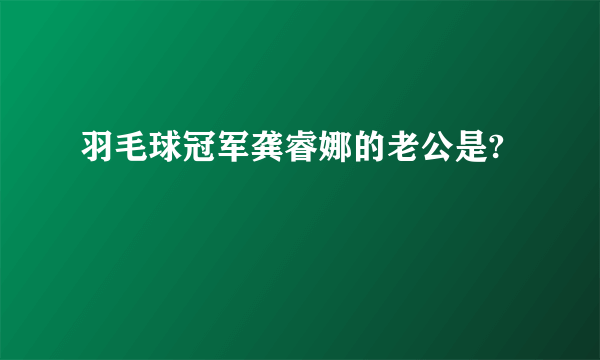 羽毛球冠军龚睿娜的老公是?