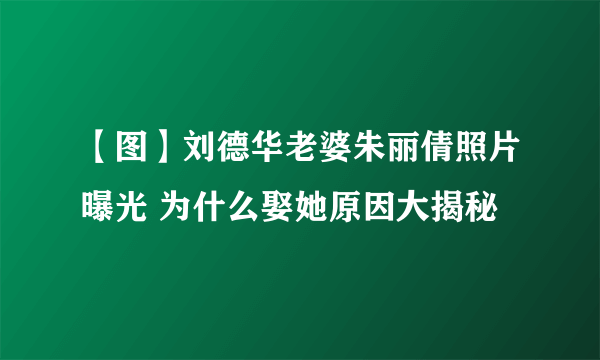 【图】刘德华老婆朱丽倩照片曝光 为什么娶她原因大揭秘