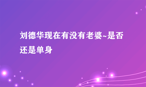 刘德华现在有没有老婆~是否还是单身