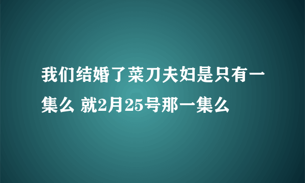 我们结婚了菜刀夫妇是只有一集么 就2月25号那一集么