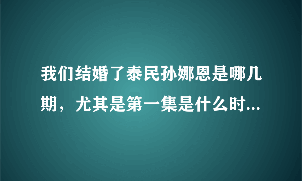 我们结婚了泰民孙娜恩是哪几期，尤其是第一集是什么时候，谢谢