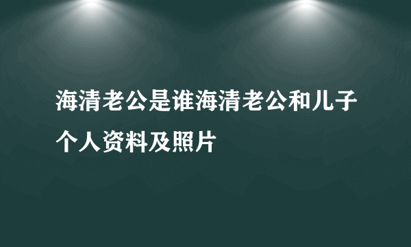 海清老公是谁海清老公和儿子个人资料及照片