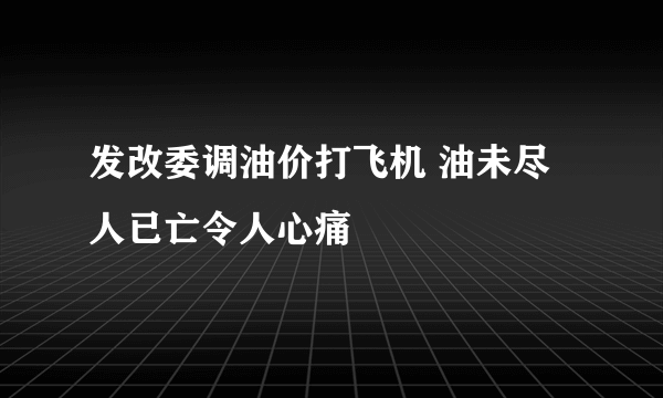 发改委调油价打飞机 油未尽人已亡令人心痛