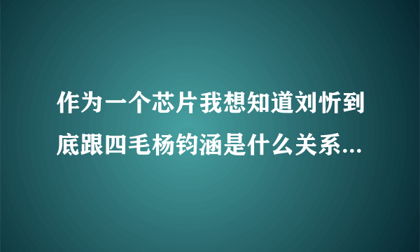 作为一个芯片我想知道刘忻到底跟四毛杨钧涵是什么关系，为什么都说她们相爱又分手，难道刘忻是同性恋吗