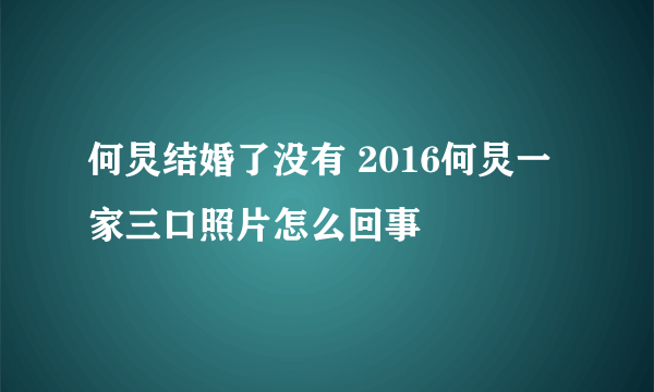 何炅结婚了没有 2016何炅一家三口照片怎么回事