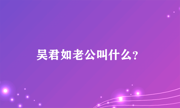 吴君如老公叫什么？