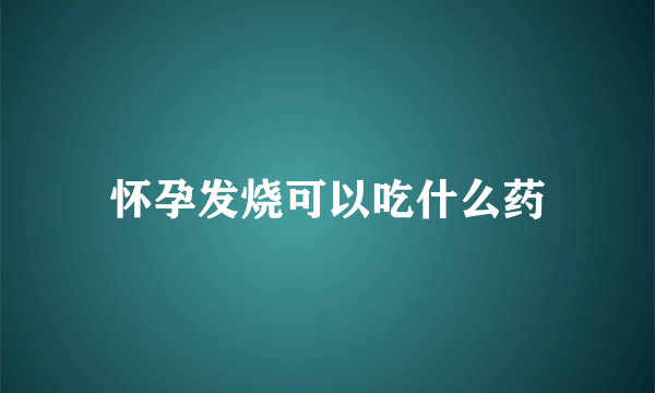 怀孕发烧可以吃什么药