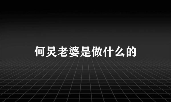 何炅老婆是做什么的