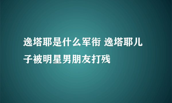 逸塔耶是什么军衔 逸塔耶儿子被明星男朋友打残