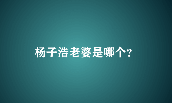 杨子浩老婆是哪个？